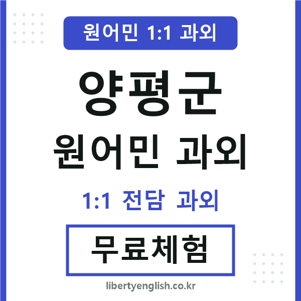 양평 원어민 과외
